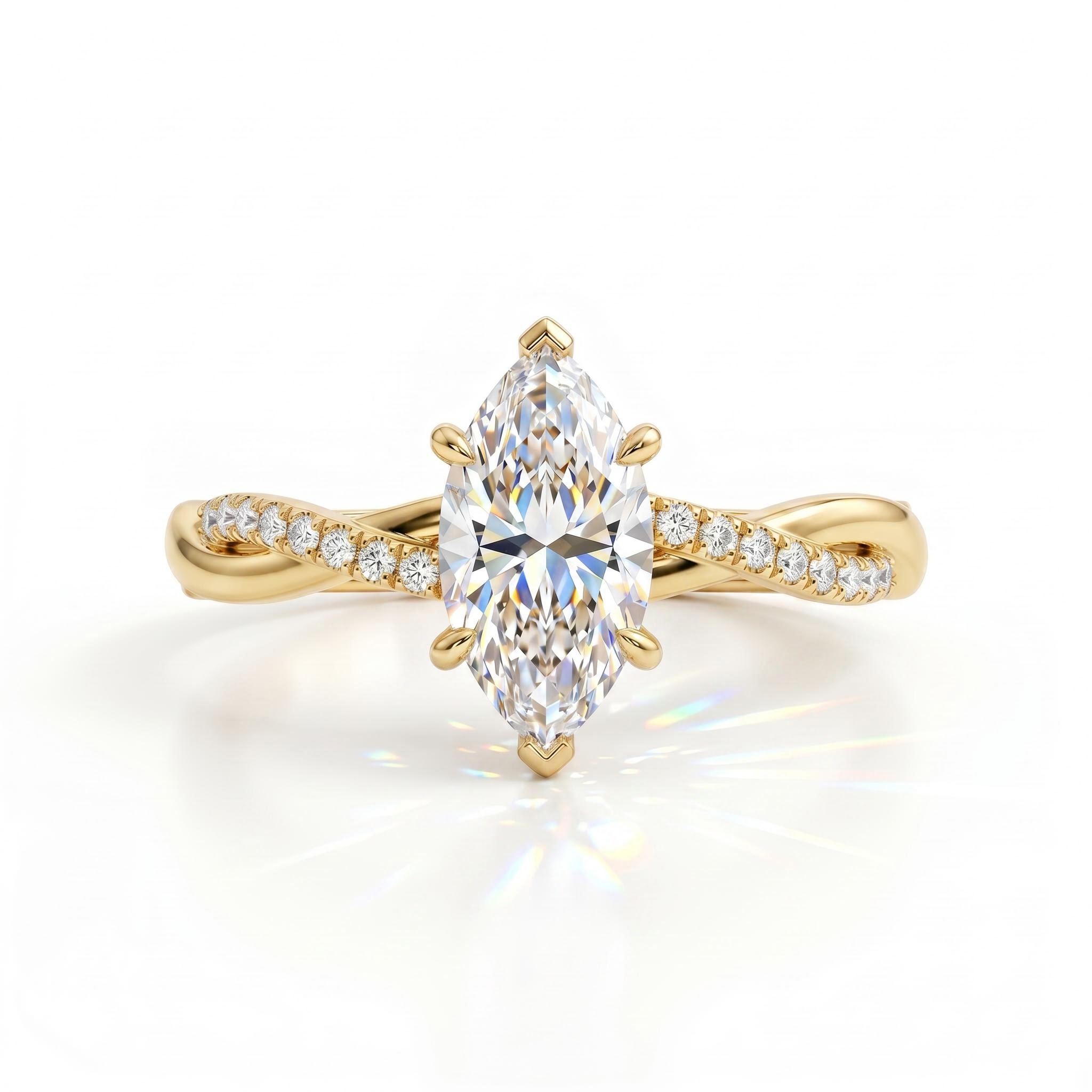 1.1 ct.tw. Marquise Cut Twisted Shank Lab Grown Diamond Engagement Ring 1.1 ct.tw. Marquise Cut Twisted Shank Lab Grown Diamond Engagement Ring