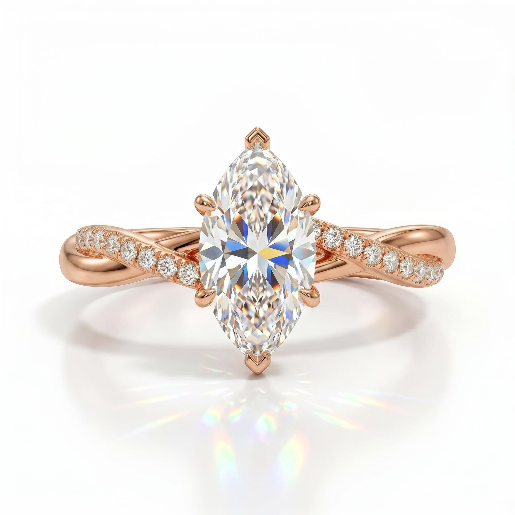 1.1 ct.tw. Marquise Cut Twisted Shank Lab Grown Diamond Engagement Ring 1.1 ct.tw. Marquise Cut Twisted Shank Lab Grown Diamond Engagement Ring
