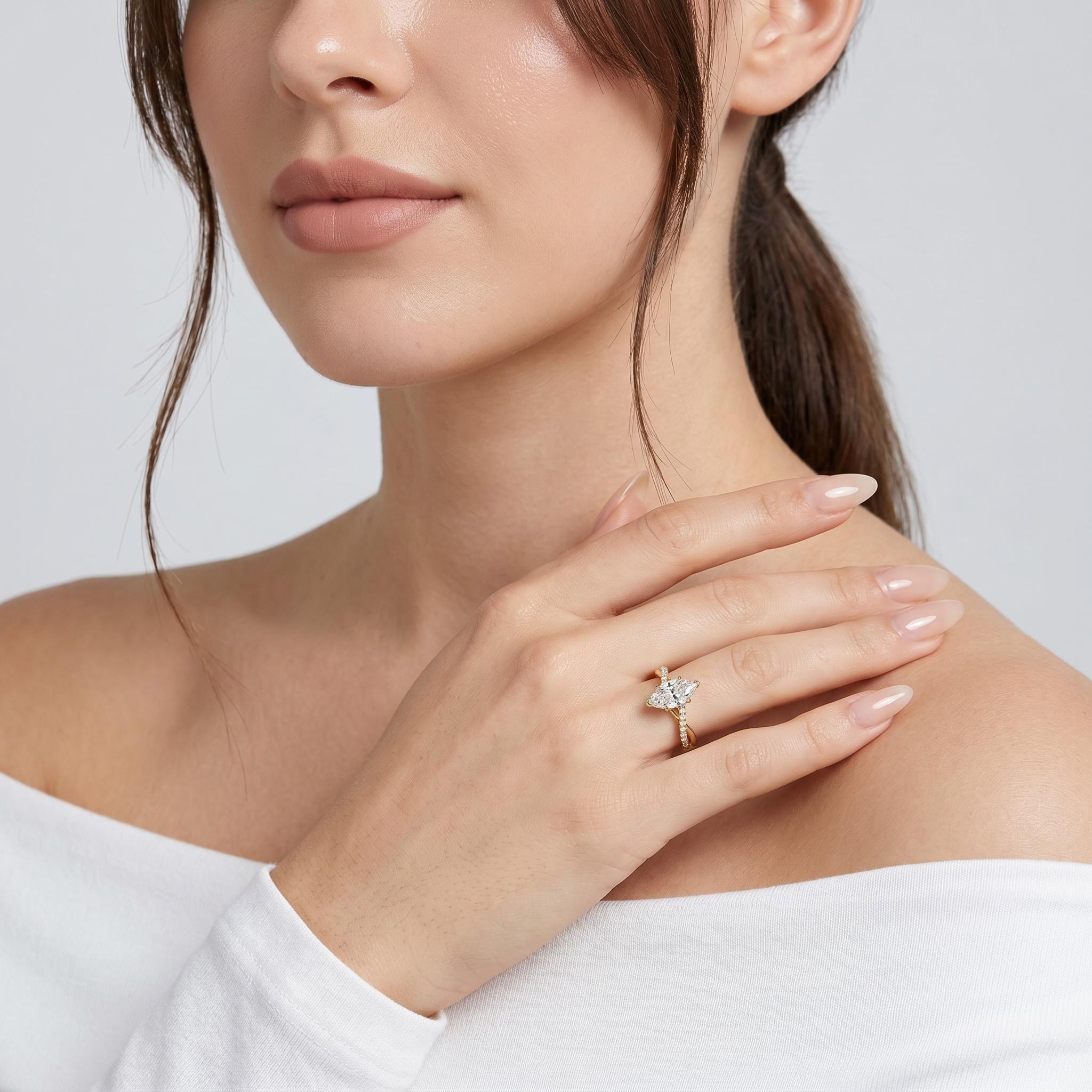 1.1 ct.tw. Marquise Cut Twisted Shank Lab Grown Diamond Engagement Ring 1.1 ct.tw. Marquise Cut Twisted Shank Lab Grown Diamond Engagement Ring