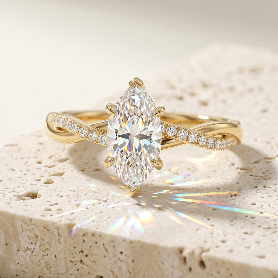 1.1 ct.tw. Marquise Cut Twisted Shank Lab Grown Diamond Engagement Ring 1.1 ct.tw. Marquise Cut Twisted Shank Lab Grown Diamond Engagement Ring