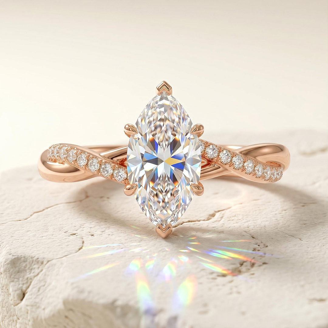 1.1 ct.tw. Marquise Cut Twisted Shank Lab Grown Diamond Engagement Ring 1.1 ct.tw. Marquise Cut Twisted Shank Lab Grown Diamond Engagement Ring