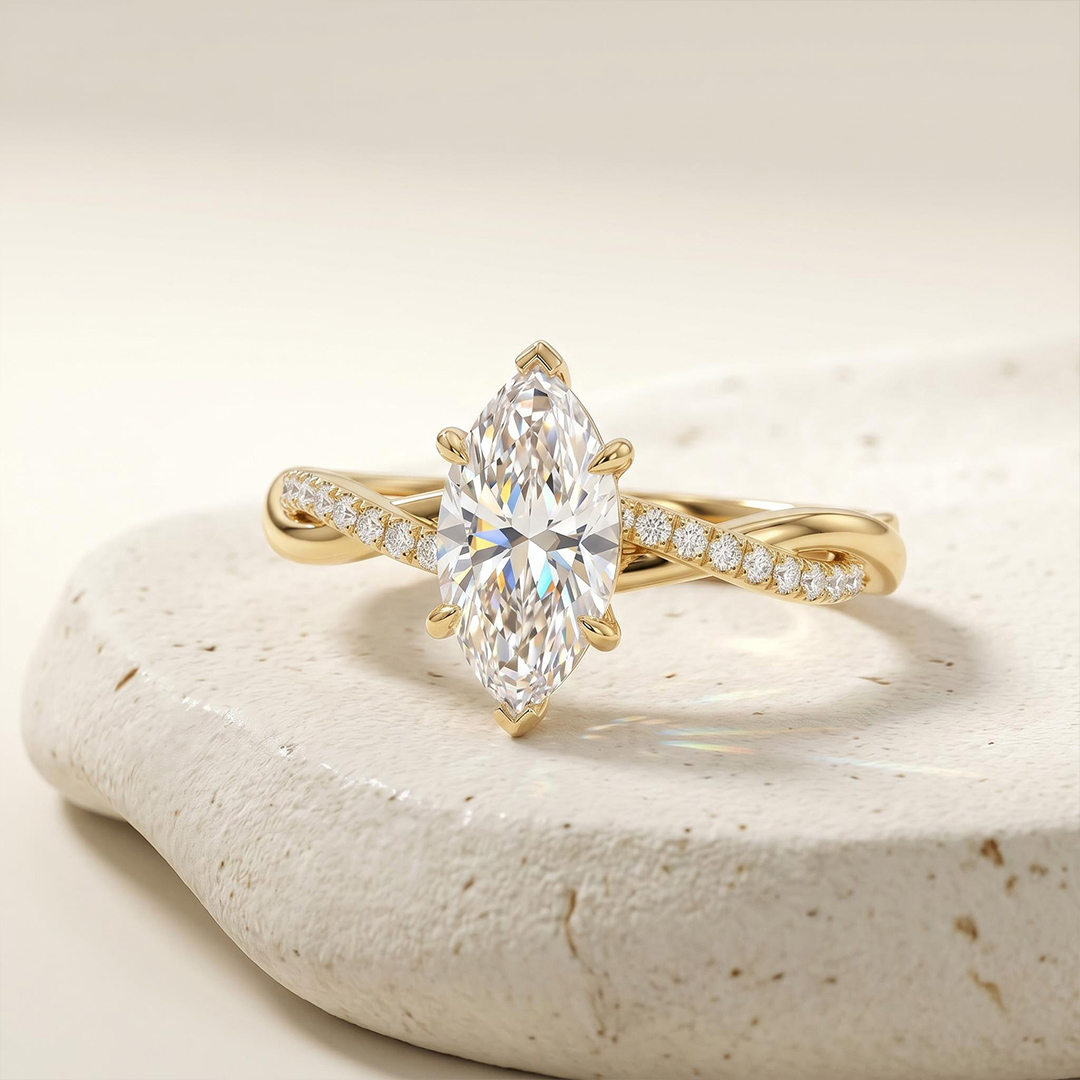 1.1 ct.tw. Marquise Cut Twisted Shank Lab Grown Diamond Engagement Ring 1.1 ct.tw. Marquise Cut Twisted Shank Lab Grown Diamond Engagement Ring