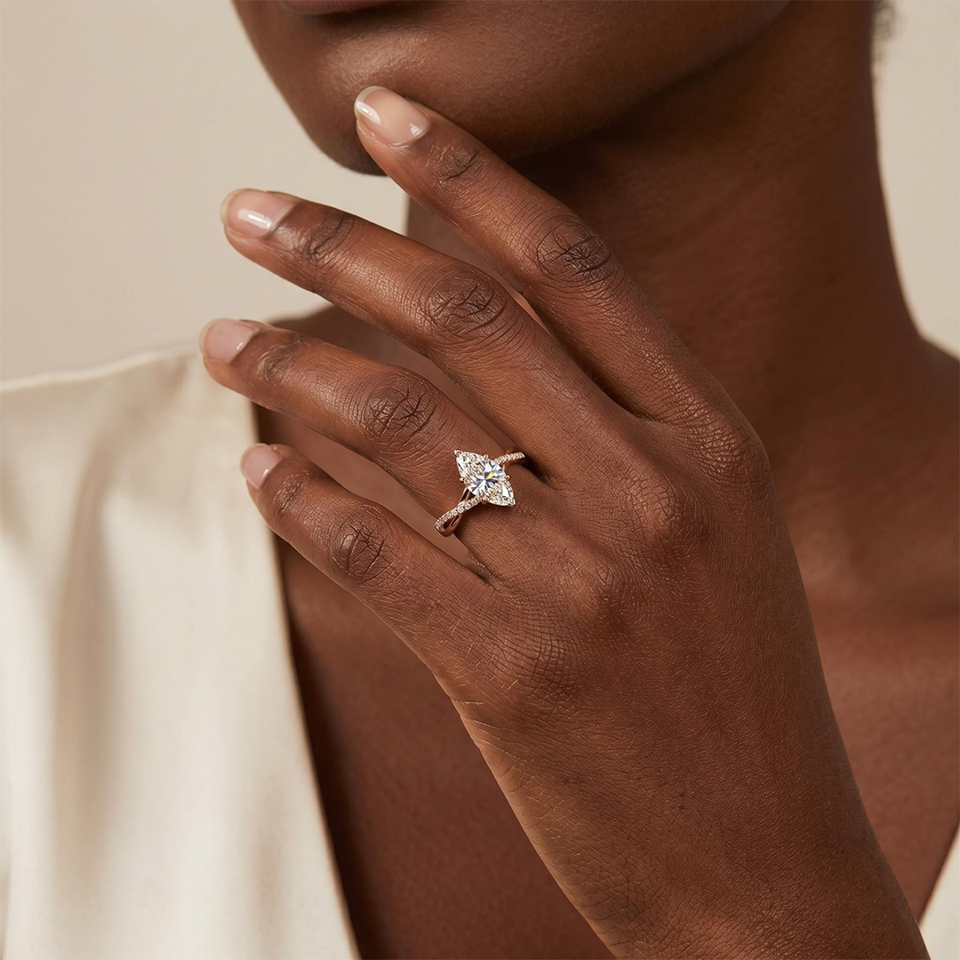 1.1 ct.tw. Marquise Cut Twisted Shank Lab Grown Diamond Engagement Ring 1.1 ct.tw. Marquise Cut Twisted Shank Lab Grown Diamond Engagement Ring