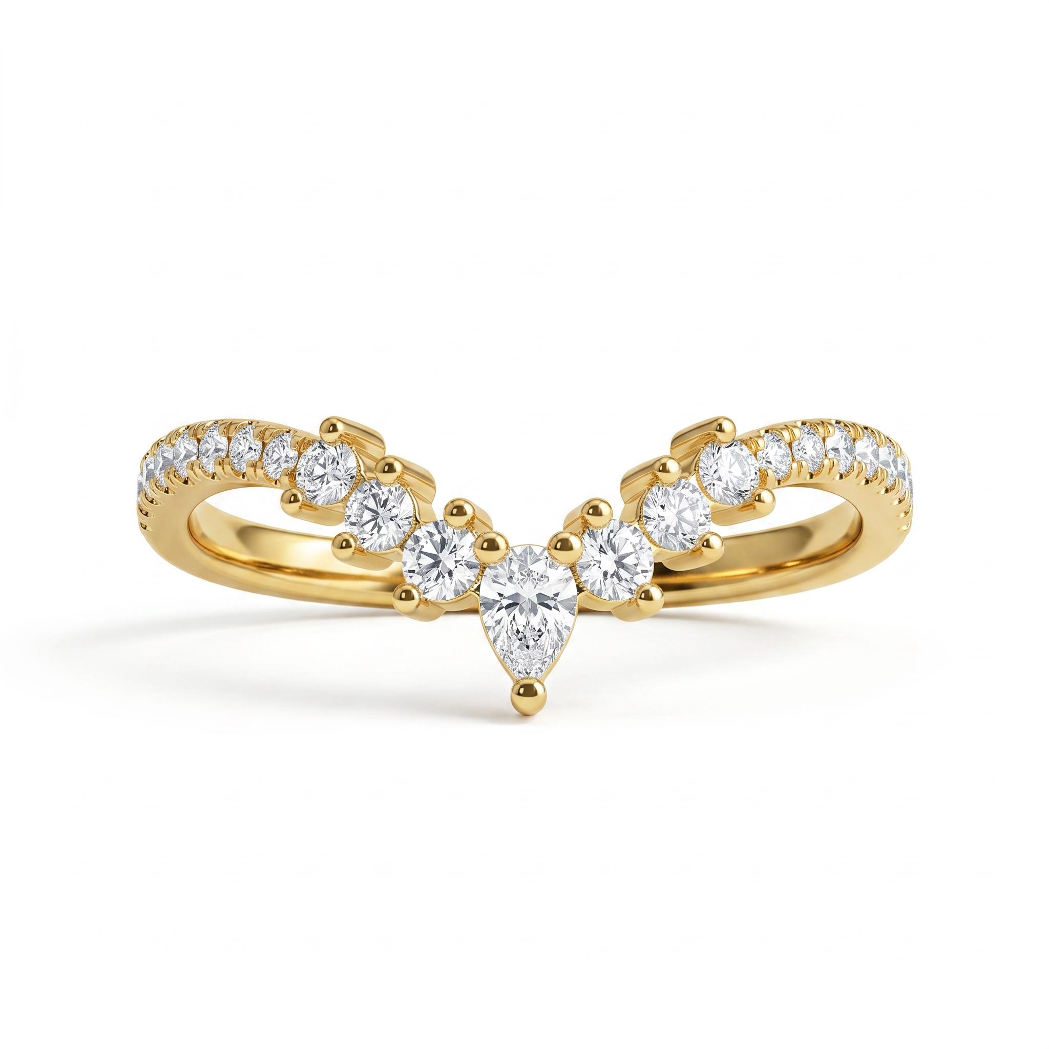 0.28 ct.tw. Pear-Cut Crown Chevron Stackable Lab Grown Diamond Band 0.28 ct.tw. Pear-Cut Crown Chevron Stackable Lab Grown Diamond Band
