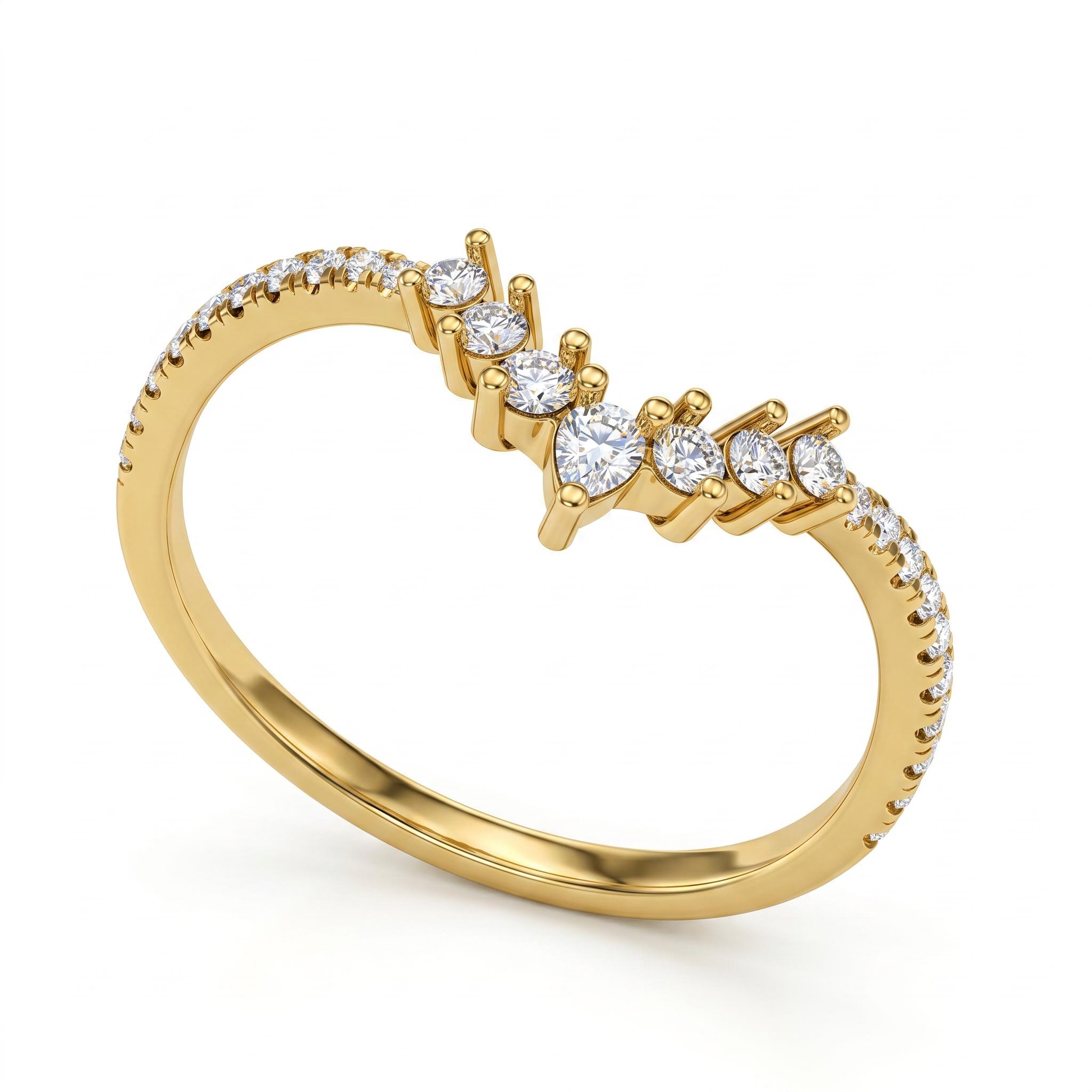 0.28 ct.tw. Pear-Cut Crown Chevron Stackable Lab Grown Diamond Band 0.28 ct.tw. Pear-Cut Crown Chevron Stackable Lab Grown Diamond Band