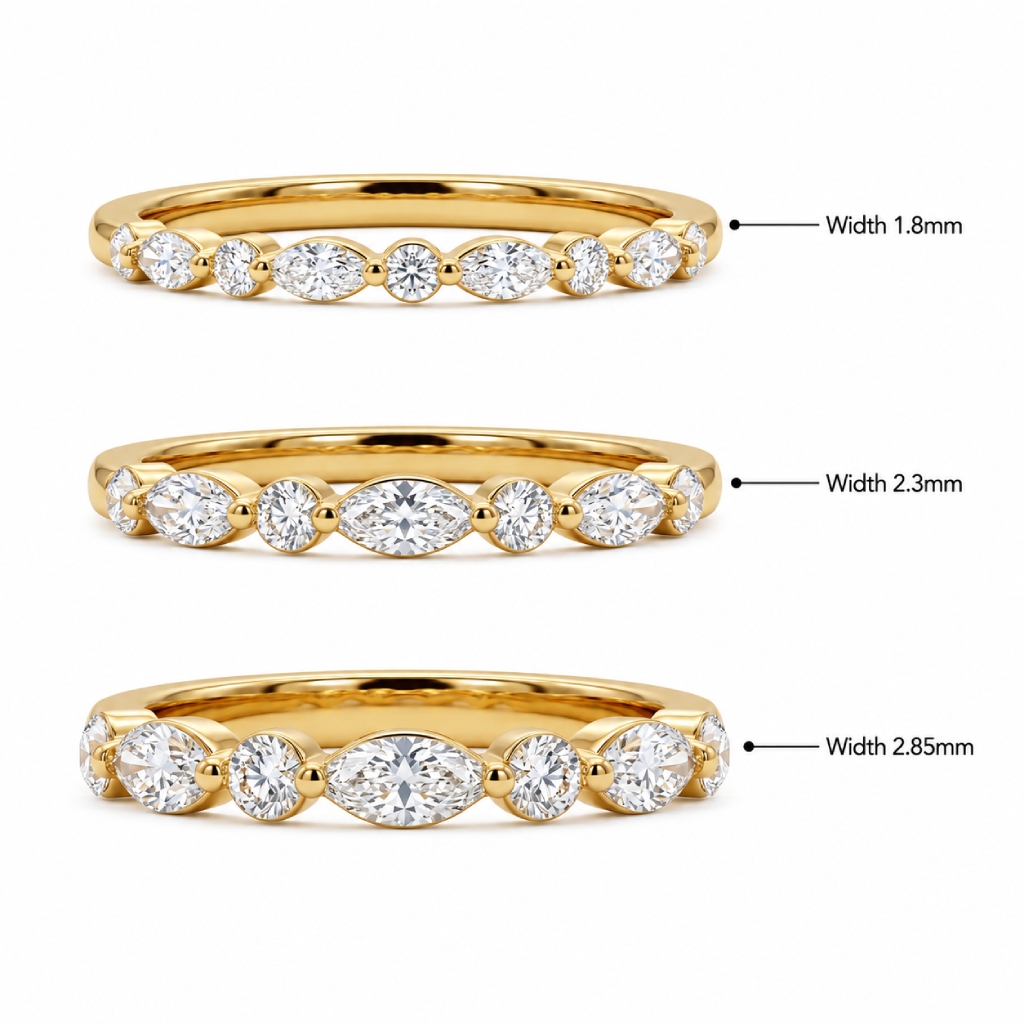 0.25Ct/0.42Ct/0.84Ct Marquise & Round Cut Dainty Stackable Diamond Band Ring 0.25Ct/0.42Ct/0.84Ct Marquise & Round Cut Dainty Stackable Diamond Band Ring