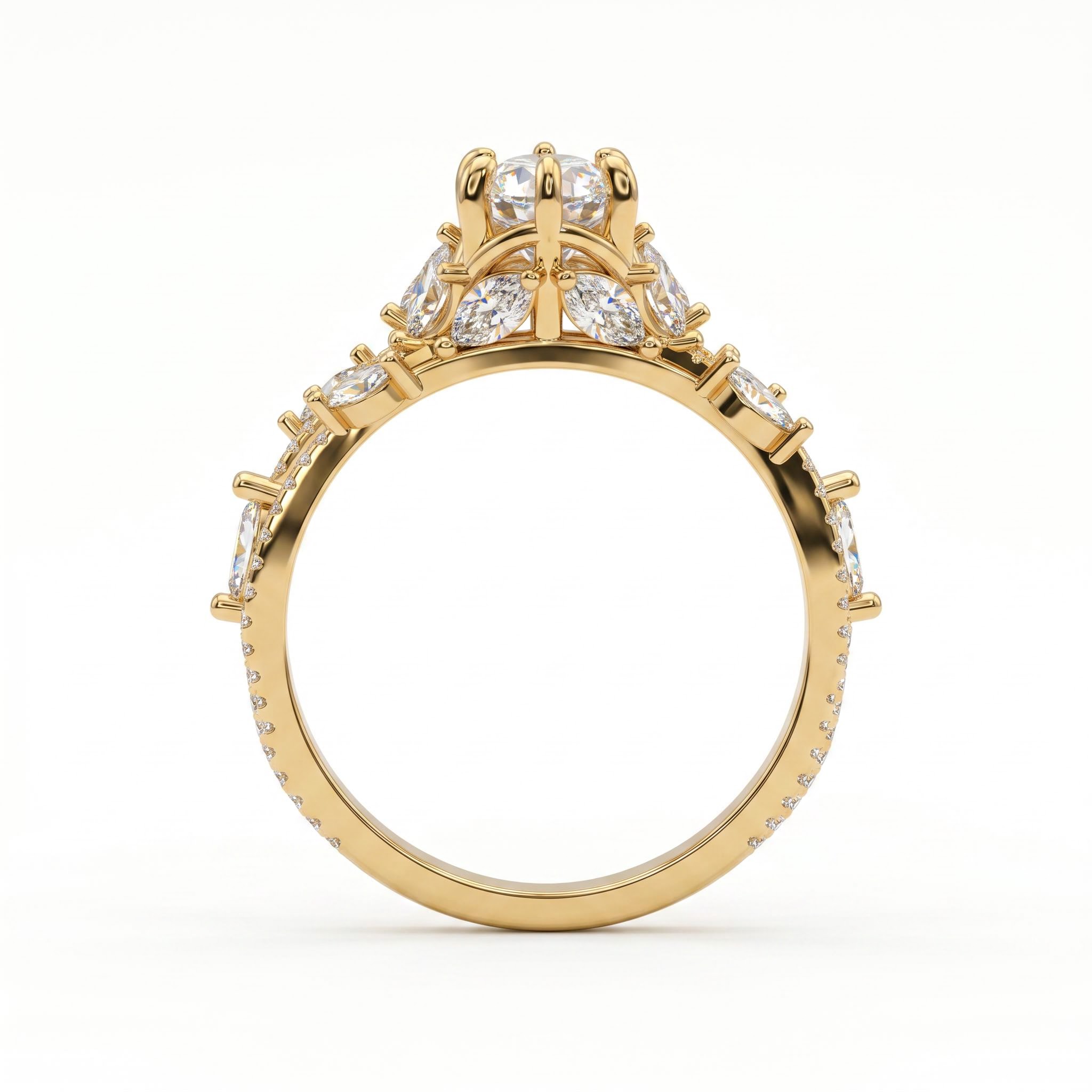 2.82 ct.tw. Vintage Ornate Marquise Cut Twisted Shank Lab Grown Diamond Engagement Ring