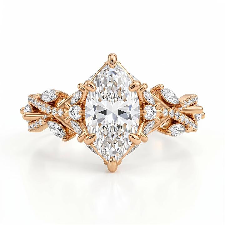 2.82 ct.tw. Vintage Ornate Marquise Cut Twisted Shank Lab Grown Diamond Engagement Ring 2.82 ct.tw. Vintage Ornate Marquise Cut Twisted Shank Lab Grown Diamond Engagement Ring