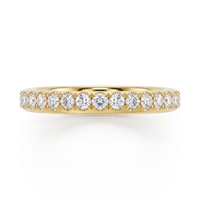 0.24Ct/0.48Ct/0.72Ct/1Ct Dainty Round Cut Pavé Stackable Eternity Band Ring