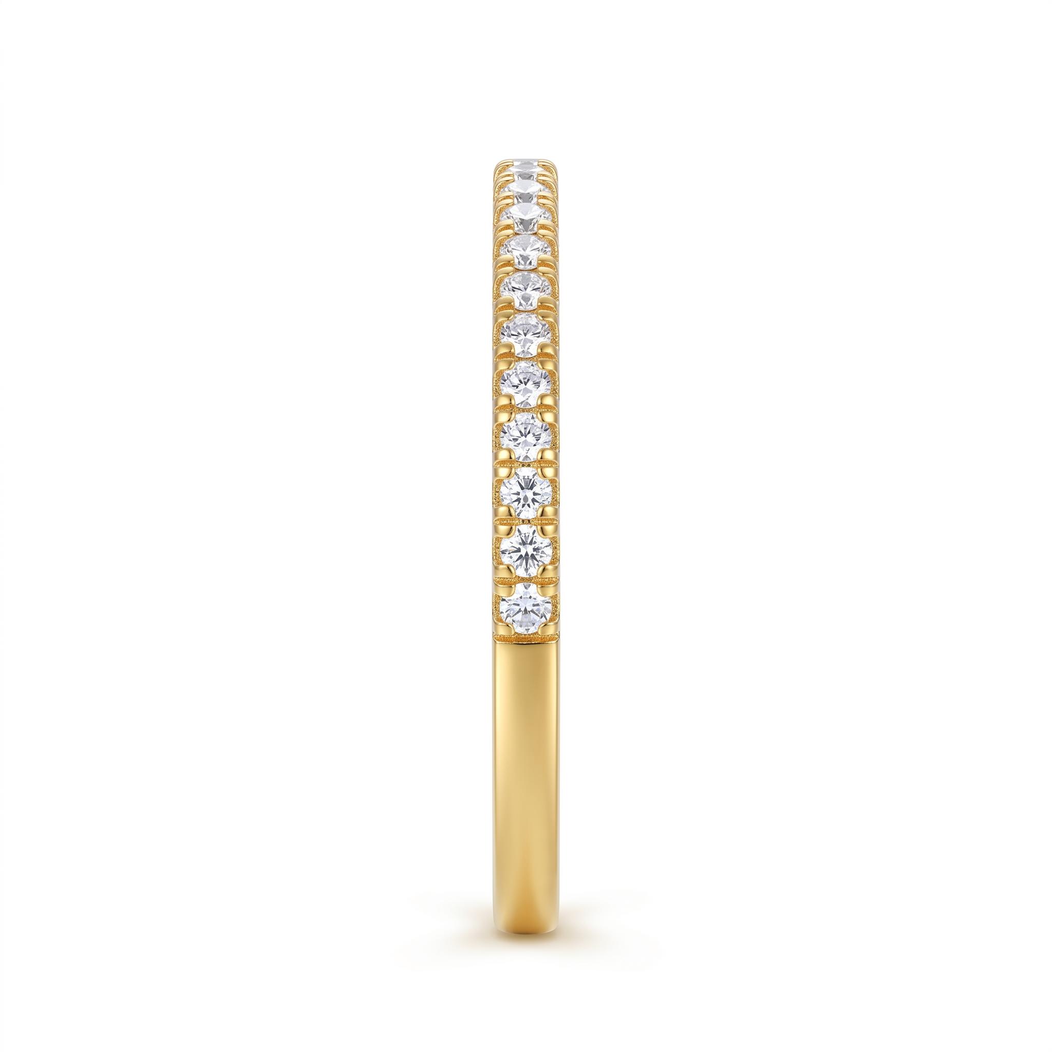 0.24Ct/0.48Ct/0.72Ct/1Ct Dainty Round Cut Pavé Stackable Eternity Band Ring