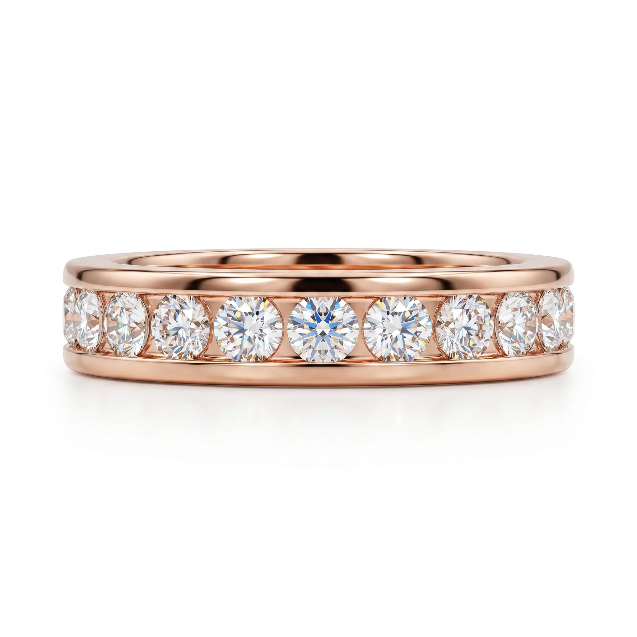1.0Ct/1.5Ct Full Eternity Round Cut Lab Grown Diamond Wedding Band Ring