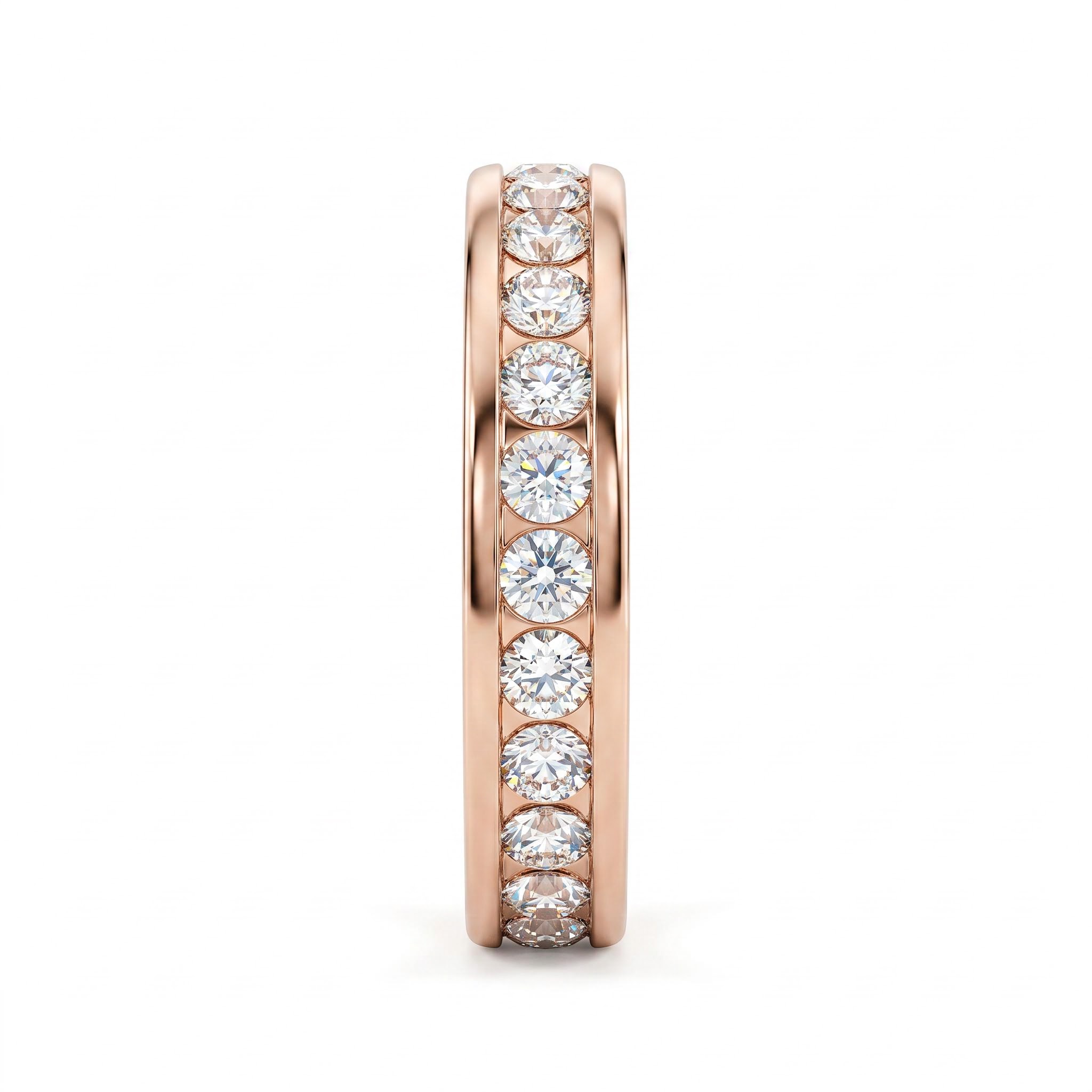 1.0Ct/1.5Ct Full Eternity Round Cut Lab Grown Diamond Wedding Band Ring