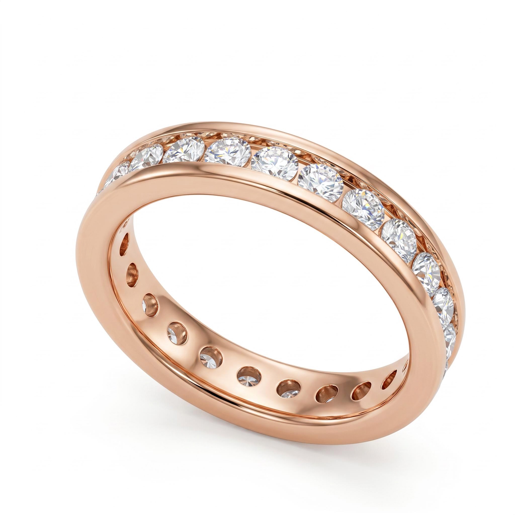 1.0Ct/1.5Ct Full Eternity Round Cut Lab Grown Diamond Wedding Band Ring
