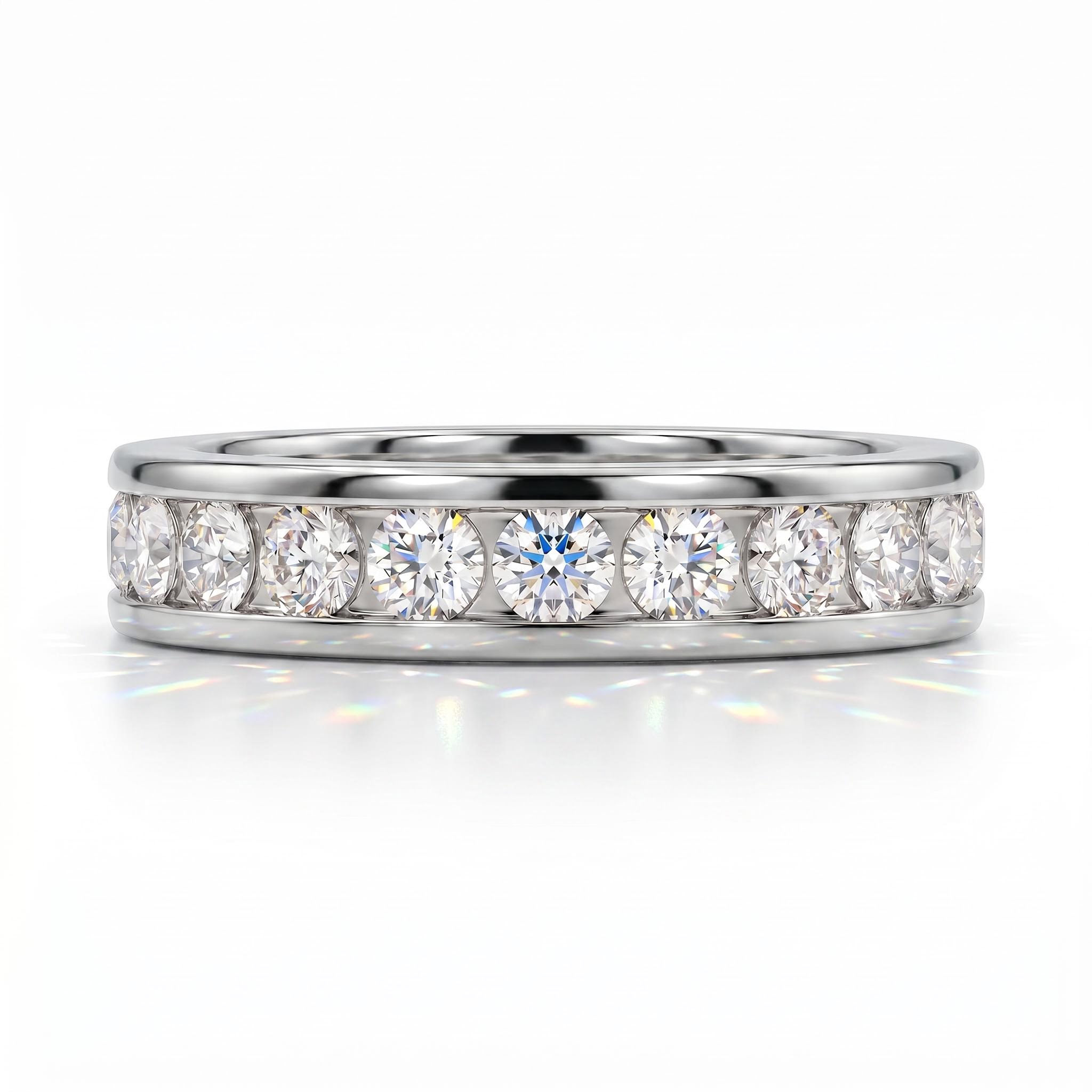 1.0Ct/1.5Ct Full Eternity Round Cut Lab Grown Diamond Wedding Band Ring 1.0Ct/1.5Ct Full Eternity Round Cut Lab Grown Diamond Wedding Band Ring