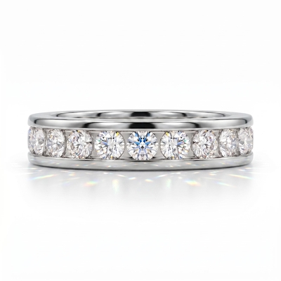 1.0Ct/1.5Ct Full Eternity Round Cut Lab Grown Diamond Wedding Band Ring