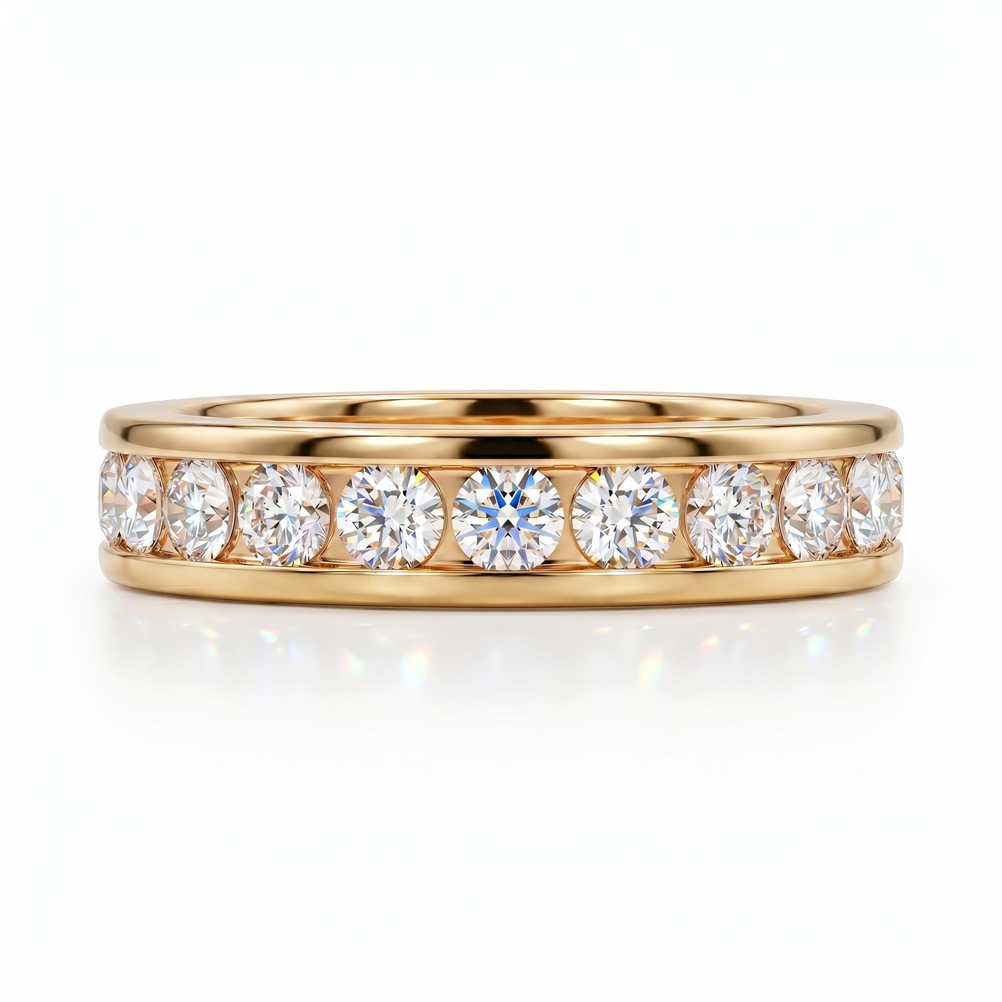1.0Ct/1.5Ct Full Eternity Round Cut Lab Grown Diamond Wedding Band Ring 1.0Ct/1.5Ct Full Eternity Round Cut Lab Grown Diamond Wedding Band Ring