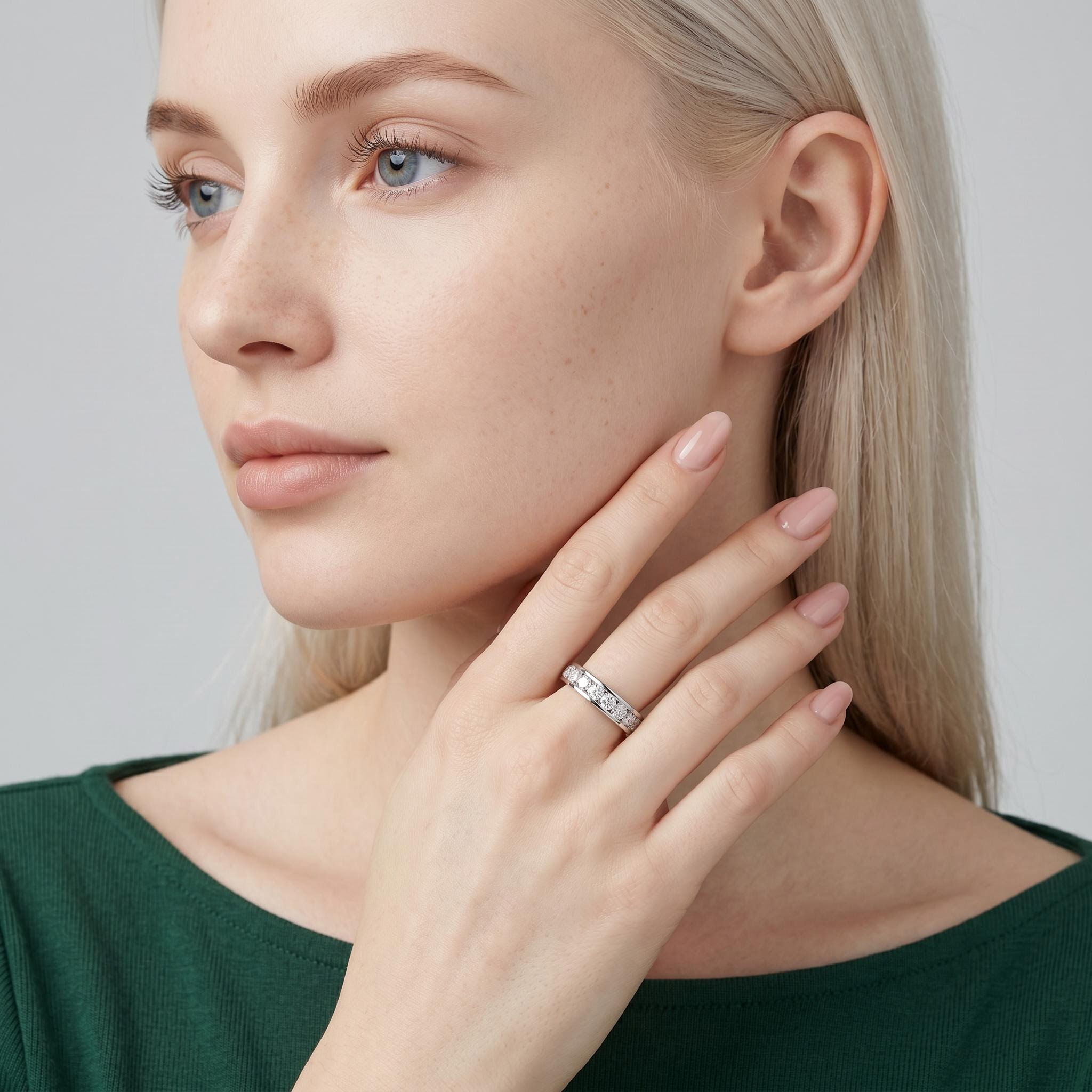 1.0Ct/1.5Ct Full Eternity Round Cut Lab Grown Diamond Wedding Band Ring 1.0Ct/1.5Ct Full Eternity Round Cut Lab Grown Diamond Wedding Band Ring