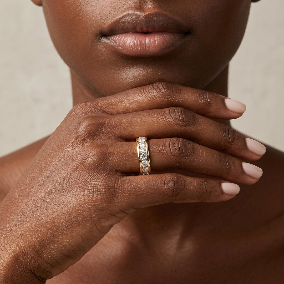 1.0Ct/1.5Ct Full Eternity Round Cut Lab Grown Diamond Wedding Band Ring 1.0Ct/1.5Ct Full Eternity Round Cut Lab Grown Diamond Wedding Band Ring