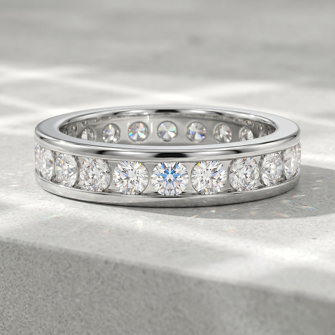1.0Ct/1.5Ct Full Eternity Round Cut Lab Grown Diamond Wedding Band Ring 1.0Ct/1.5Ct Full Eternity Round Cut Lab Grown Diamond Wedding Band Ring