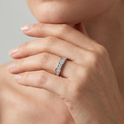 1.0Ct/1.5Ct Full Eternity Round Cut Lab Grown Diamond Wedding Band Ring