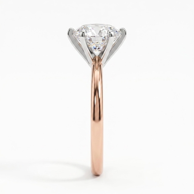 0.5Ct/1.0Ct/1.5Ct Two-tone Classic Six-Prong Solitaire Lab Grown Diamond Engagement Ring