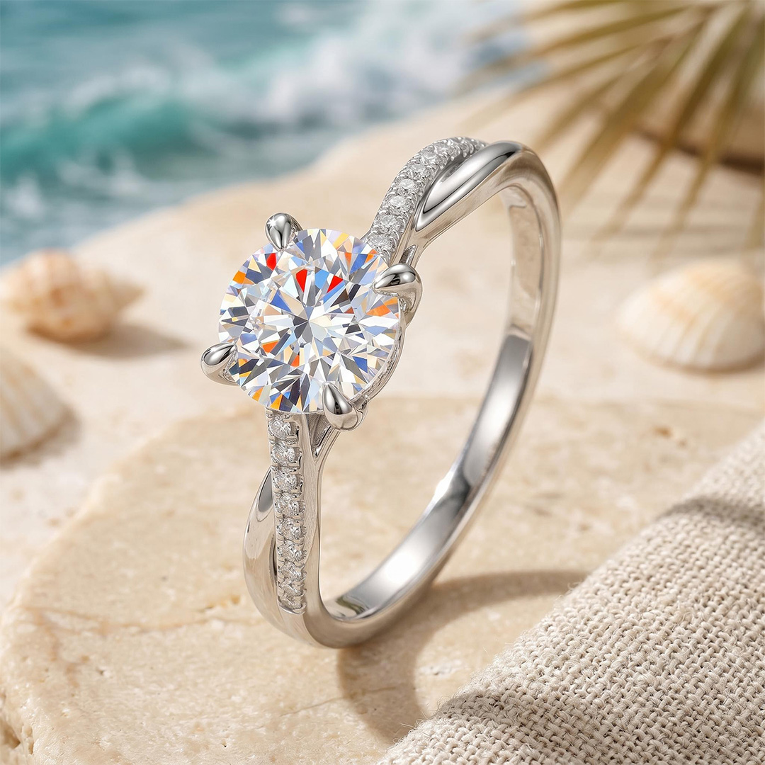 0.5Ct/0.8Ct/1Ct Twisted Shank 4-Prong Lab Grown Diamond Engagement Ring 0.5Ct/0.8Ct/1Ct Twisted Shank 4-Prong Lab Grown Diamond Engagement Ring