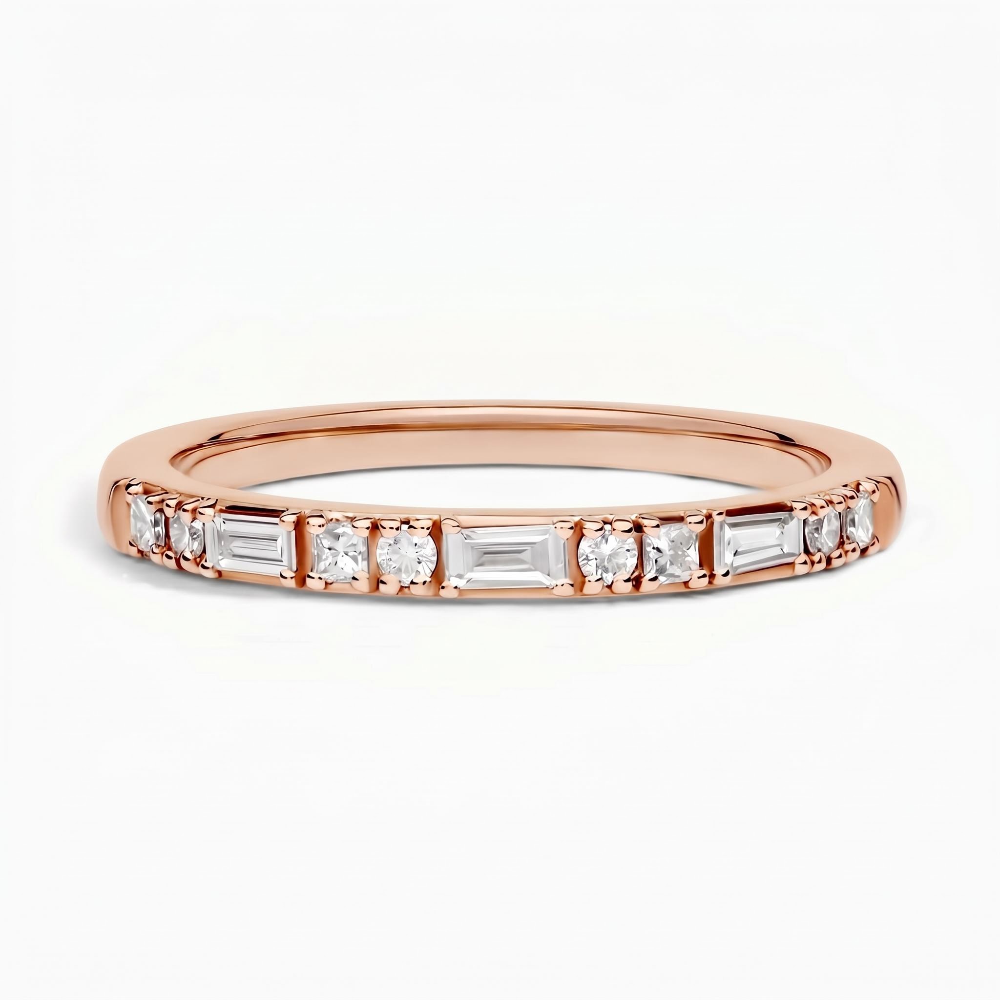 0.44 ct.tw. Mixed Cut Lab Grown Diamond Half Eternity Stackable Band Ring 0.44 ct.tw. Mixed Cut Lab Grown Diamond Half Eternity Stackable Band Ring