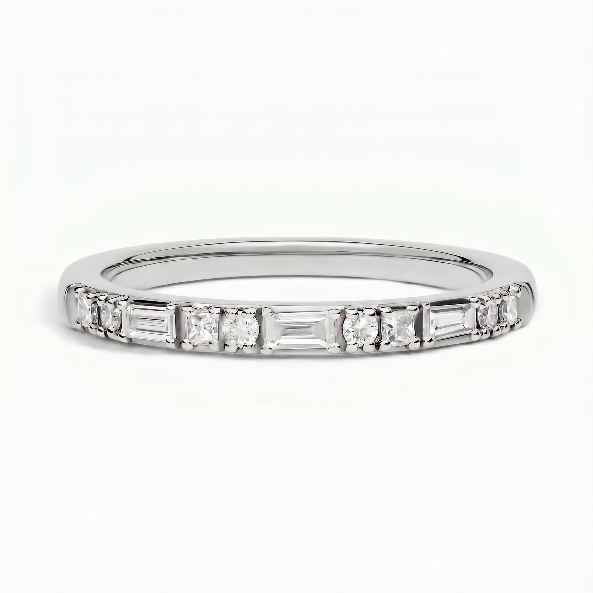 0.44 ct.tw. Mixed Cut Lab Grown Diamond Half Eternity Stackable Band Ring 0.44 ct.tw. Mixed Cut Lab Grown Diamond Half Eternity Stackable Band Ring