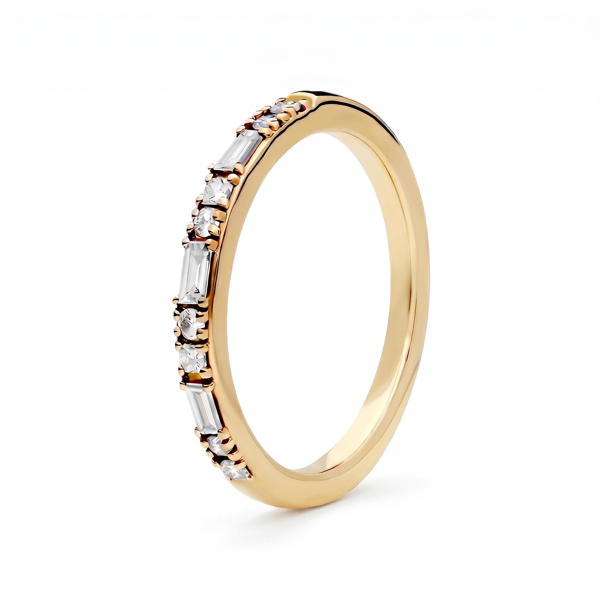0.44 ct.tw. Mixed Cut Lab Grown Diamond Half Eternity Stackable Band Ring 0.44 ct.tw. Mixed Cut Lab Grown Diamond Half Eternity Stackable Band Ring