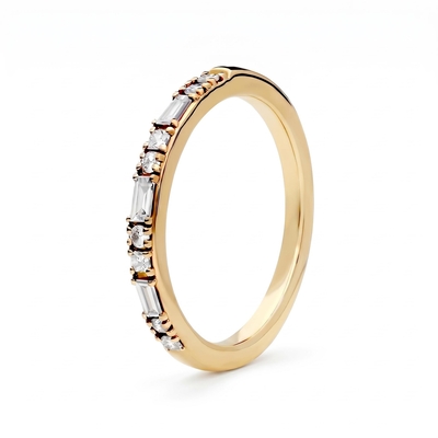 0.44 ct.tw. Mixed Cut Lab Grown Diamond Half Eternity Stackable Band Ring