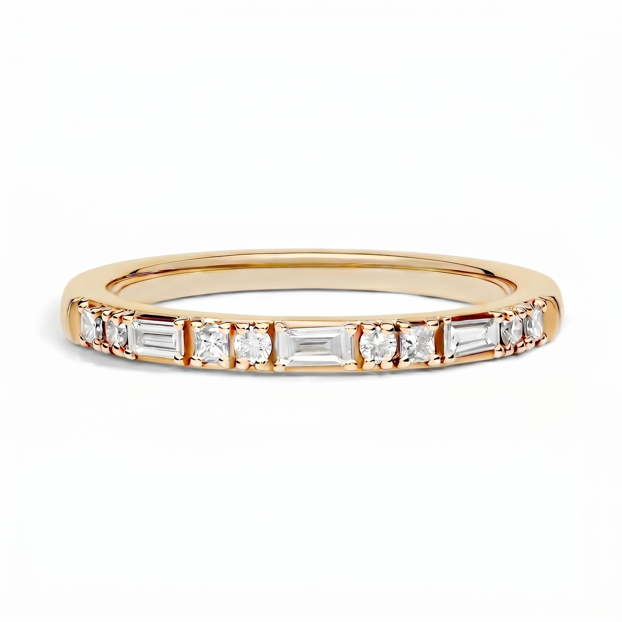 0.44 ct.tw. Mixed Cut Lab Grown Diamond Half Eternity Stackable Band Ring 0.44 ct.tw. Mixed Cut Lab Grown Diamond Half Eternity Stackable Band Ring