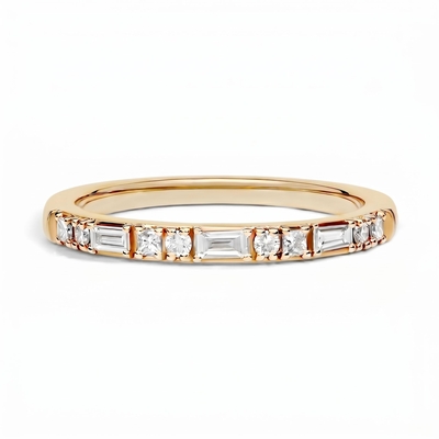 0.44 ct.tw. Mixed Cut Lab Grown Diamond Half Eternity Stackable Band Ring
