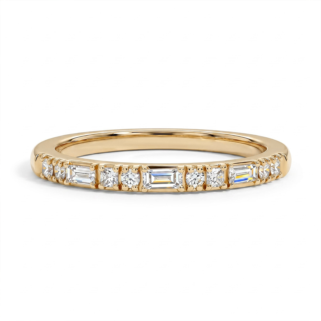 0.44 ct.tw. Mixed Cut Lab Grown Diamond Half Eternity Stackable Band Ring 0.44 ct.tw. Mixed Cut Lab Grown Diamond Half Eternity Stackable Band Ring