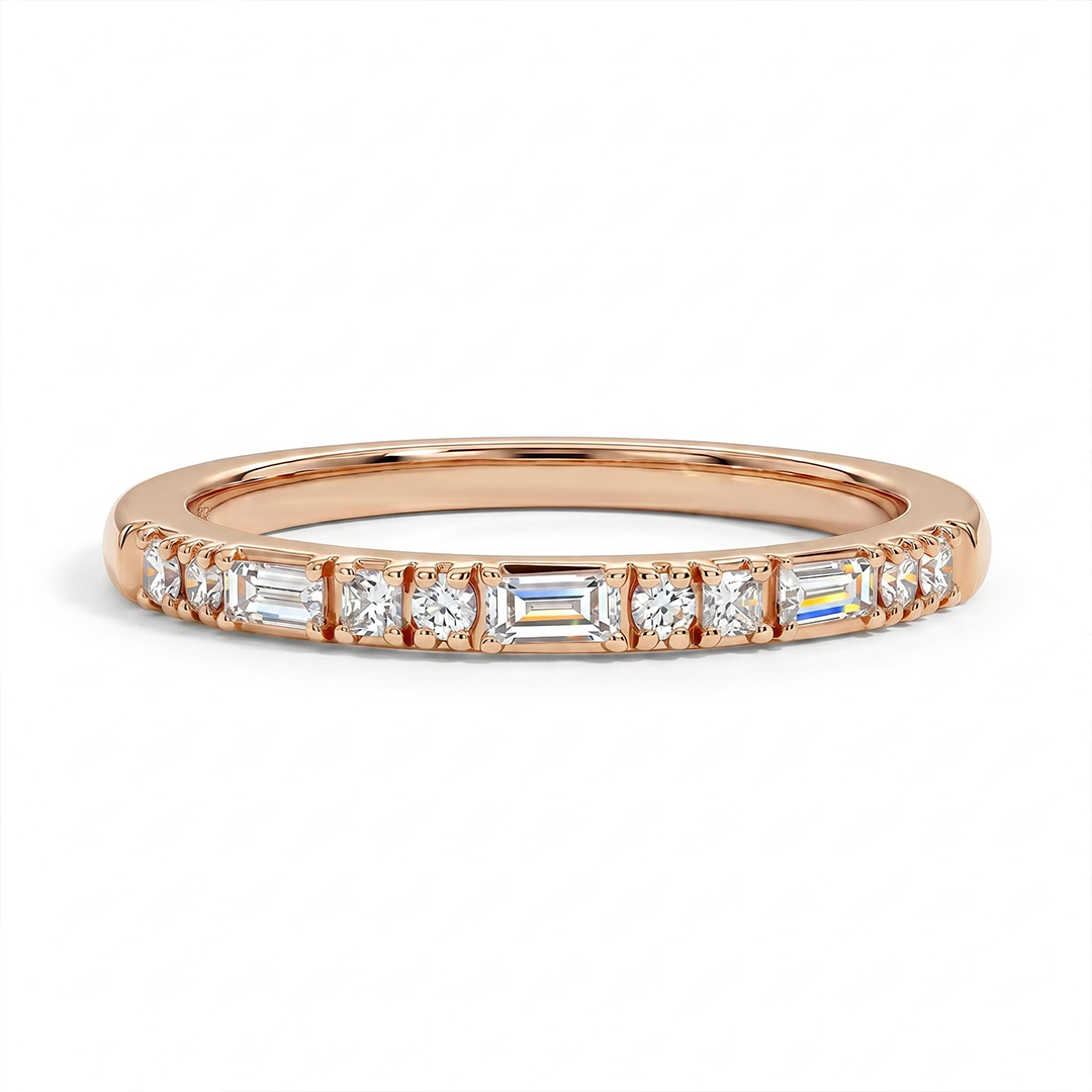 0.44 ct.tw. Mixed Cut Lab Grown Diamond Half Eternity Stackable Band Ring 0.44 ct.tw. Mixed Cut Lab Grown Diamond Half Eternity Stackable Band Ring