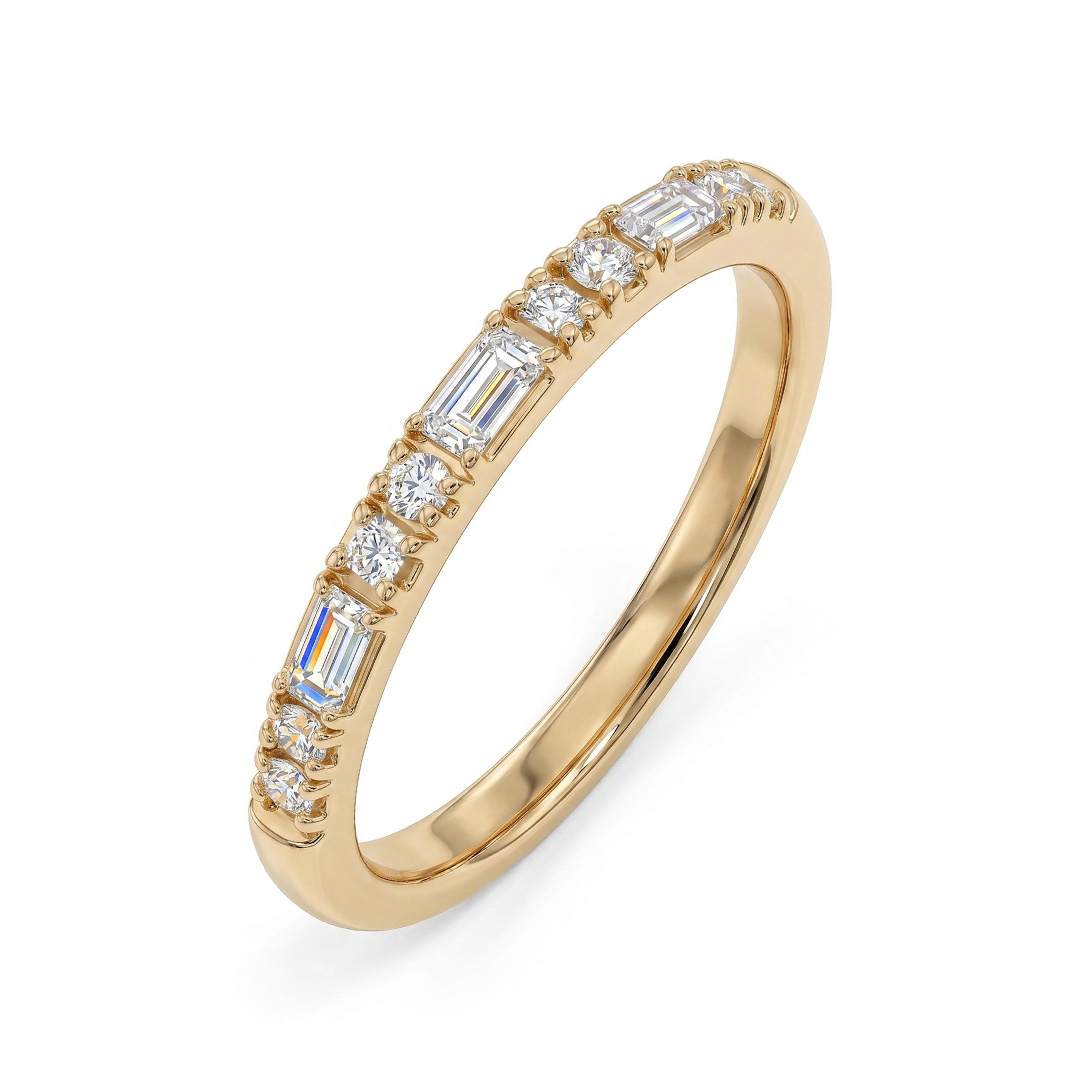 0.44 ct.tw. Mixed Cut Lab Grown Diamond Half Eternity Stackable Band Ring 0.44 ct.tw. Mixed Cut Lab Grown Diamond Half Eternity Stackable Band Ring