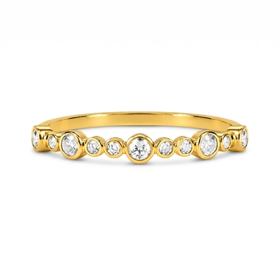 0.3 ct.tw. Minimalist Round Cut Lab Grown Diamond Stackable Band Ring