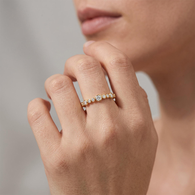 0.3 ct.tw. Minimalist Round Cut Lab Grown Diamond Stackable Band Ring