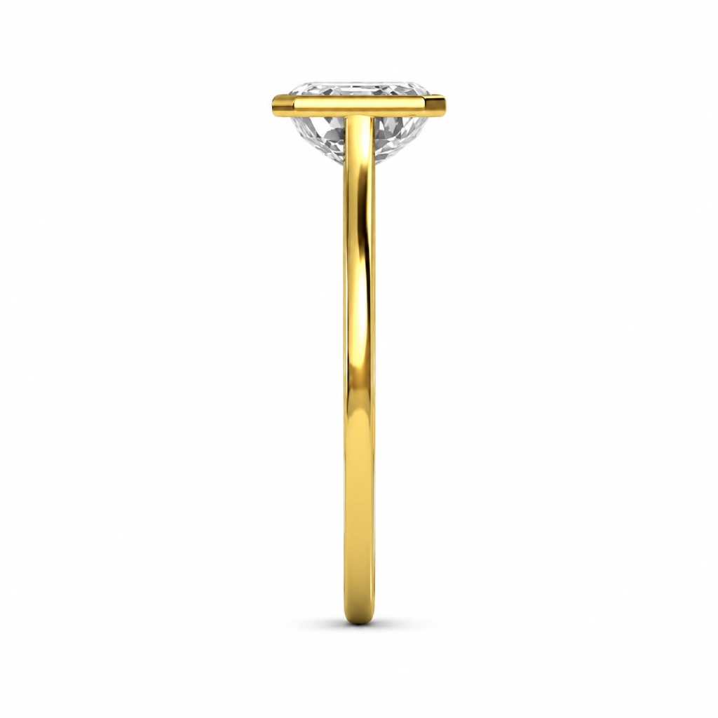 2.0 ct.tw. Bezel Emerald Cut Lab Grown Diamond Engagement Ring