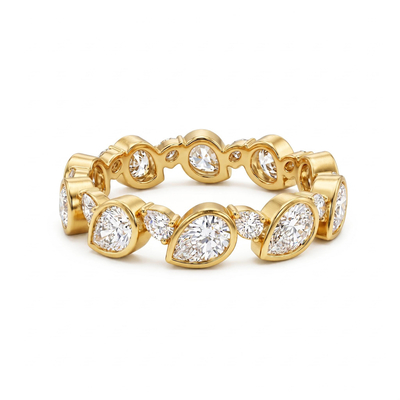 1.5 ct.tw. Alternating Pear-shaped Full Eternity Band Ring