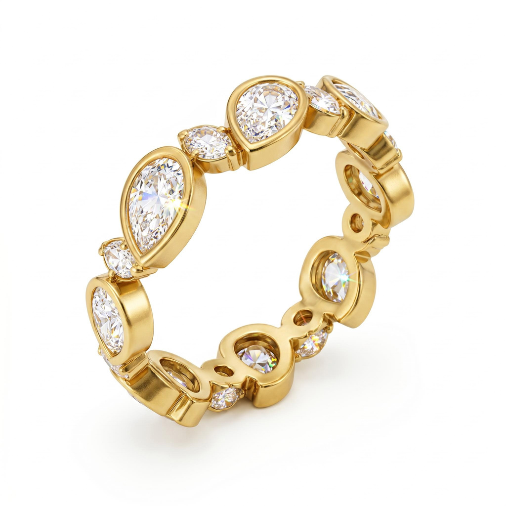 1.5 ct.tw. Alternating Pear-shaped Full Eternity Band Ring 1.5 ct.tw. Alternating Pear-shaped Full Eternity Band Ring