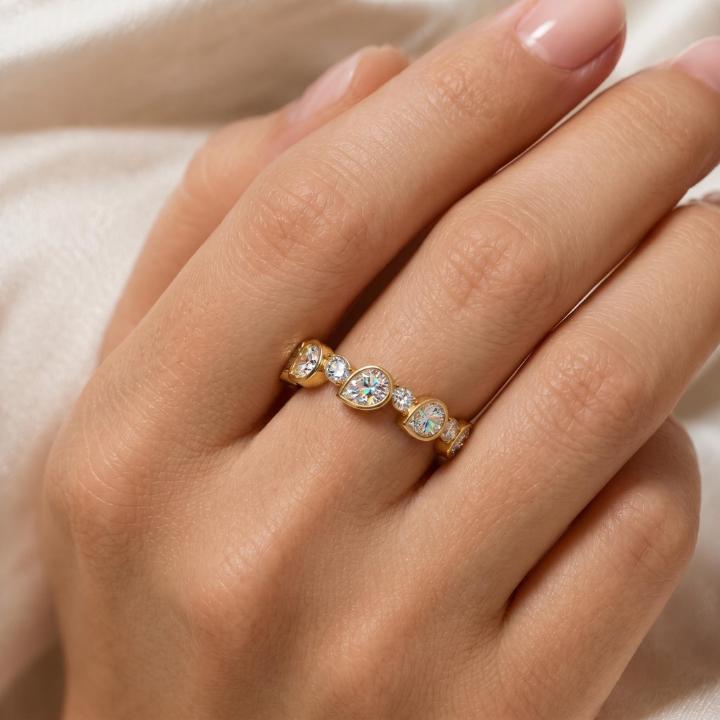 1.5 ct.tw. Alternating Pear-shaped Full Eternity Band Ring 1.5 ct.tw. Alternating Pear-shaped Full Eternity Band Ring