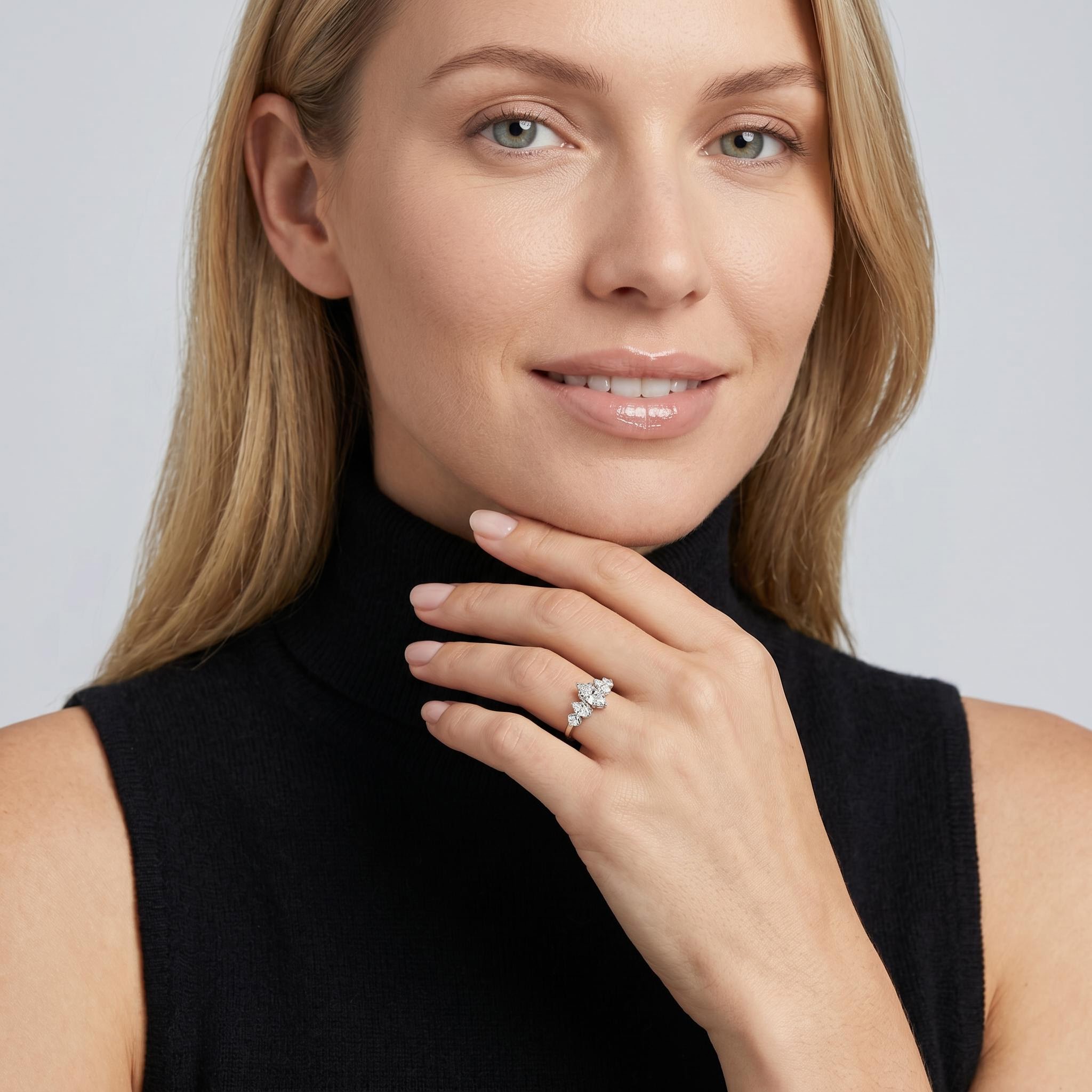 1.96 ct.tw. Marquise & Pear Cluster Statement Ring