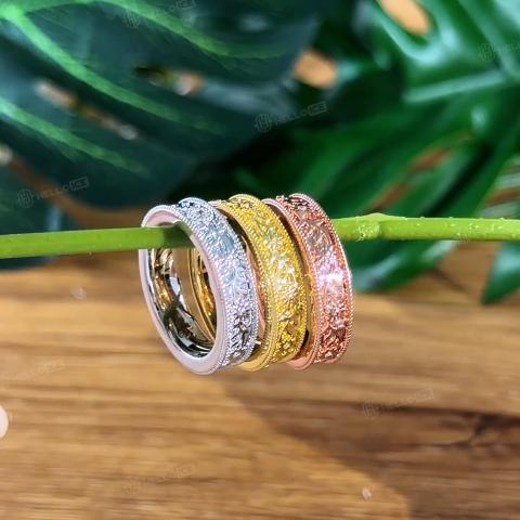 0.02 ct.tw. Vintage Floral Engraved Milgrain Band Ring 0.02 ct.tw. Vintage Floral Engraved Milgrain Band Ring