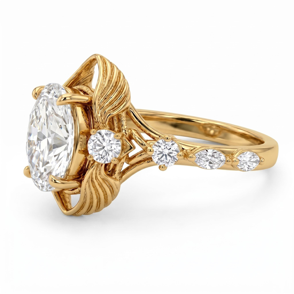 3.88 ct.tw. Twisted Rope Setting Oval-Cut Center Stone Vintage Engagement Ring 3.88 ct.tw. Twisted Rope Setting Oval-Cut Center Stone Vintage Engagement Ring