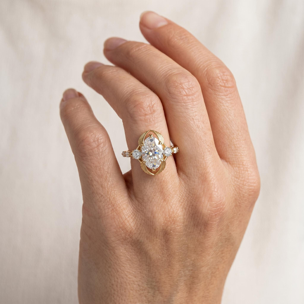 3.88 ct.tw. Twisted Rope Setting Oval-Cut Center Stone Vintage Engagement Ring 3.88 ct.tw. Twisted Rope Setting Oval-Cut Center Stone Vintage Engagement Ring