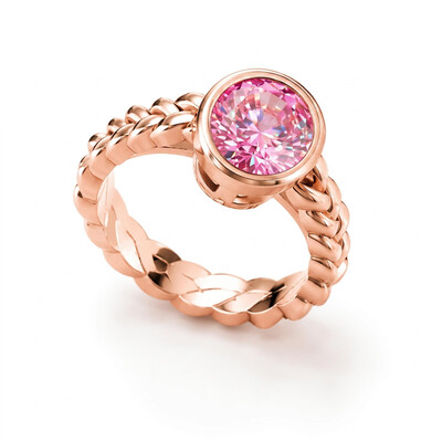 3 ct.tw. Oval Bezel Set Braided Band Solitaire Engagement Ring