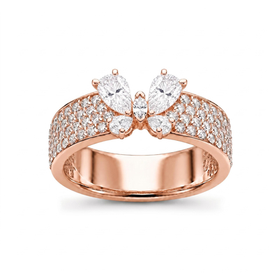 1.34 ct.tw. Butterfly Shape Marquise & Pear Cut Ladies Ring