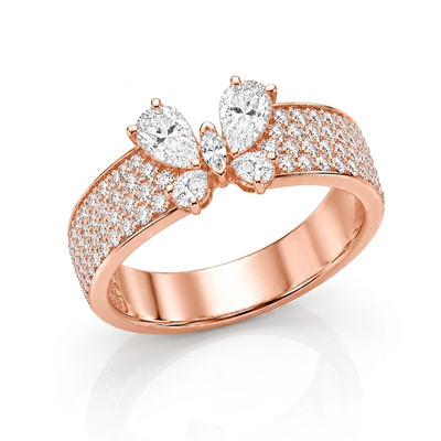 1.34 ct.tw. Butterfly Shape Marquise & Pear Cut Ladies Ring
