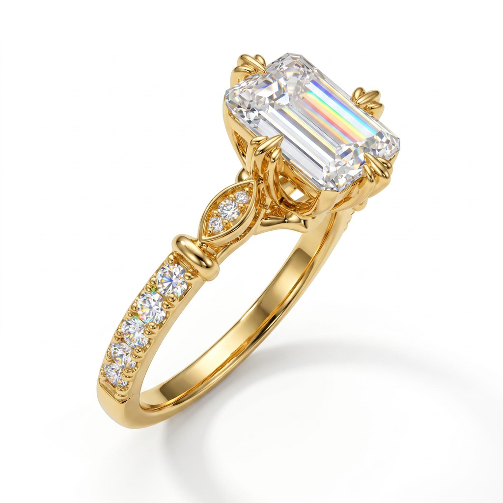 2.17 ct.tw. Emerald Cut Side Accent Engagement Ring 2.17 ct.tw. Emerald Cut Side Accent Engagement Ring