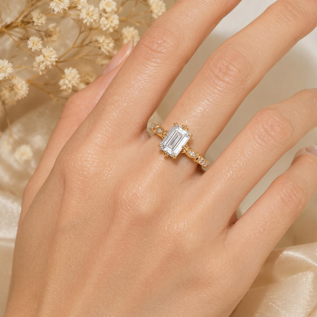 2.17 ct.tw. Emerald Cut Side Accent Engagement Ring 2.17 ct.tw. Emerald Cut Side Accent Engagement Ring